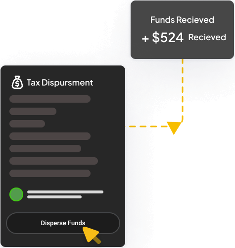 An image of the transfer of funds to the tax department