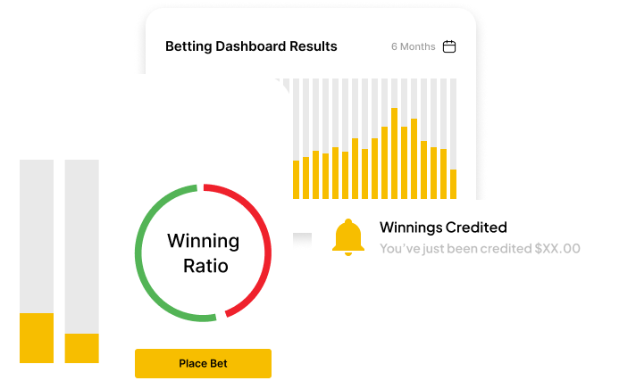 A mobile app displaying the winning dashboard results